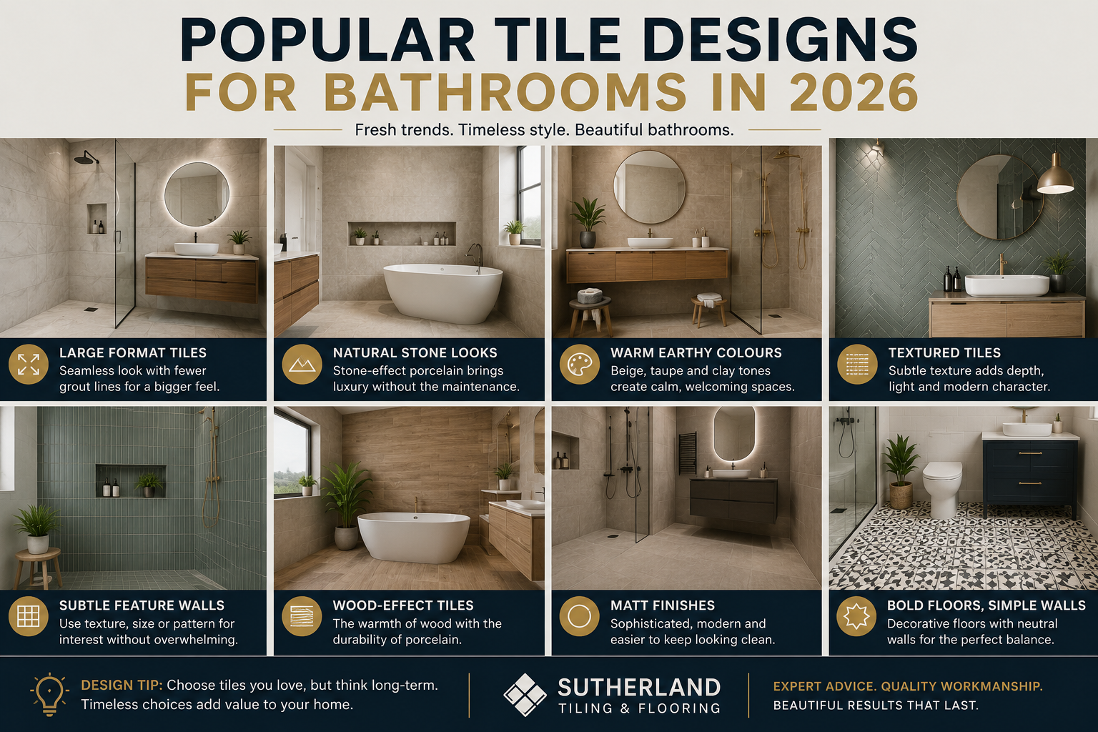 popular tile designs for bathrooms